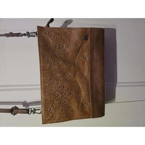 The Sak Brown Leather Women's Crossbody Bag with Studded Design